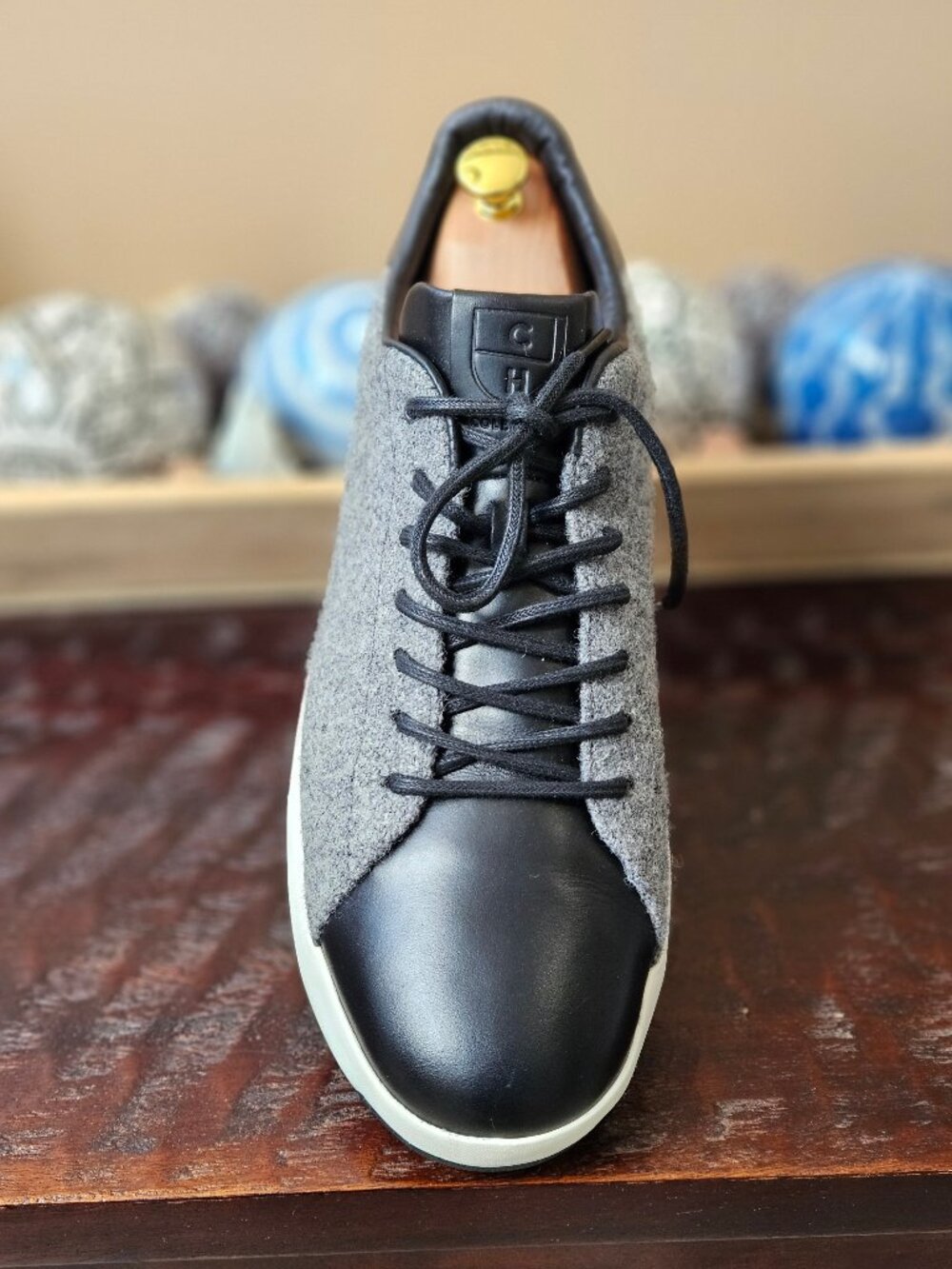 Cole Haan Men's GrandPro Wool & Leather Sneakers, Gray/Black, Sz 13 - Picture 13 of 15